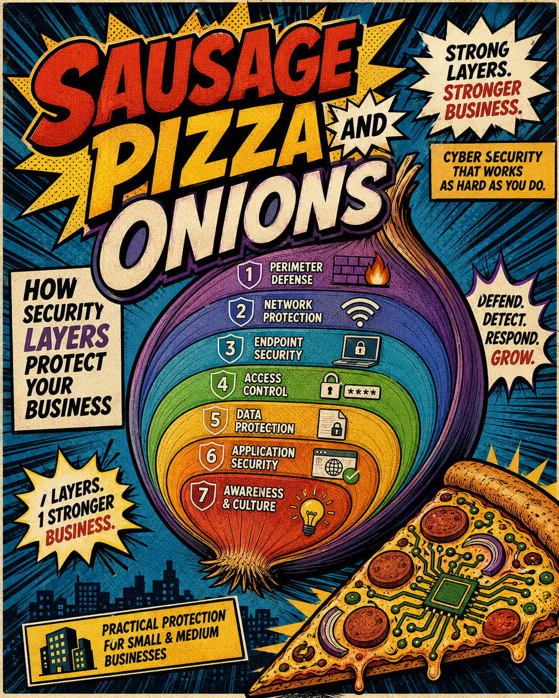 Sausage Pizza and Onions: A Plain-English Guide to Cyber Security Layers